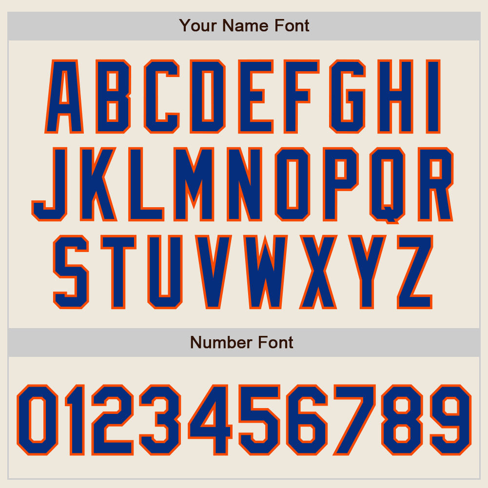 Custom Cream Royal-Orange Authentic Raglan Sleeves Baseball Jersey - Sky-Custom