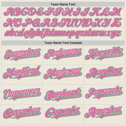 Custom Cream Pink-Kelly Green Authentic Raglan Sleeves Baseball Jersey - Sky-Custom