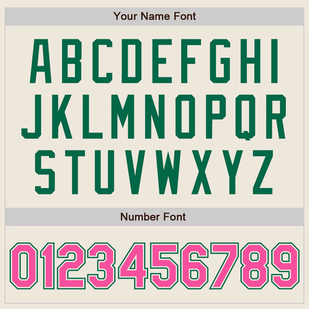 Custom Cream Pink-Kelly Green Authentic Raglan Sleeves Baseball Jersey - Sky-Custom