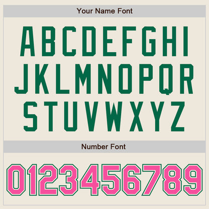 Custom Cream Pink-Kelly Green Authentic Raglan Sleeves Baseball Jersey - Sky-Custom