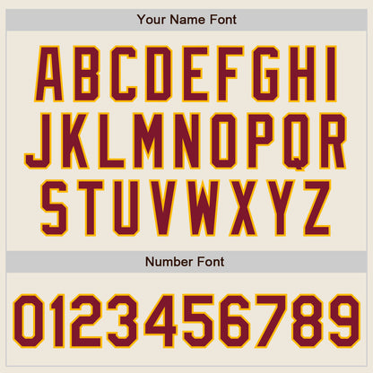 Custom Cream Crimson-Gold Authentic Raglan Sleeves Baseball Jersey - Sky-Custom