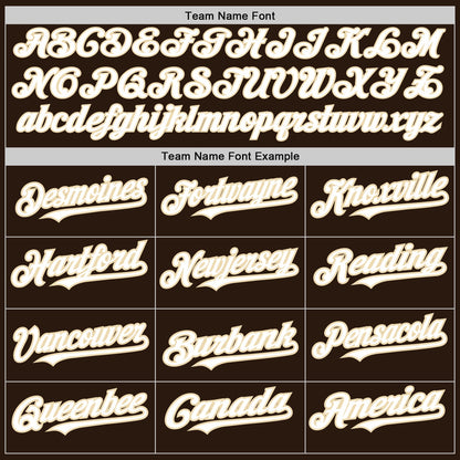 Custom Brown White-Cream Authentic Raglan Sleeves Baseball Jersey - Sky-Custom