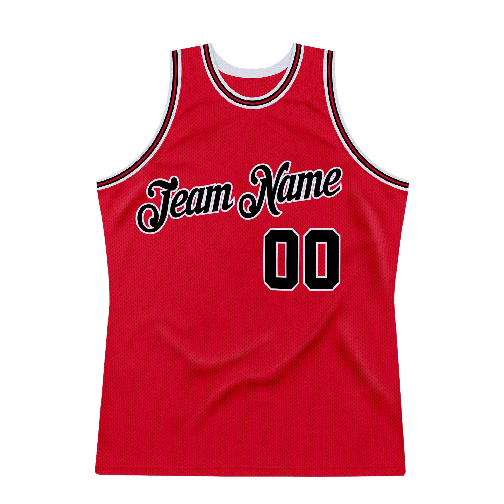 Custom Red Black-Red Authentic Throwback Basketball Jersey - Sky-Custom