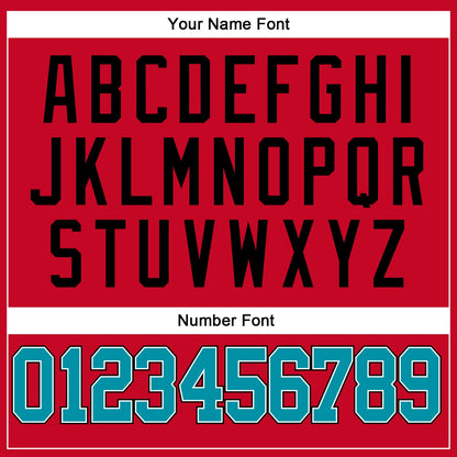 Custom Red Teal-Black Authentic Throwback Basketball Jersey - Sky-Custom
