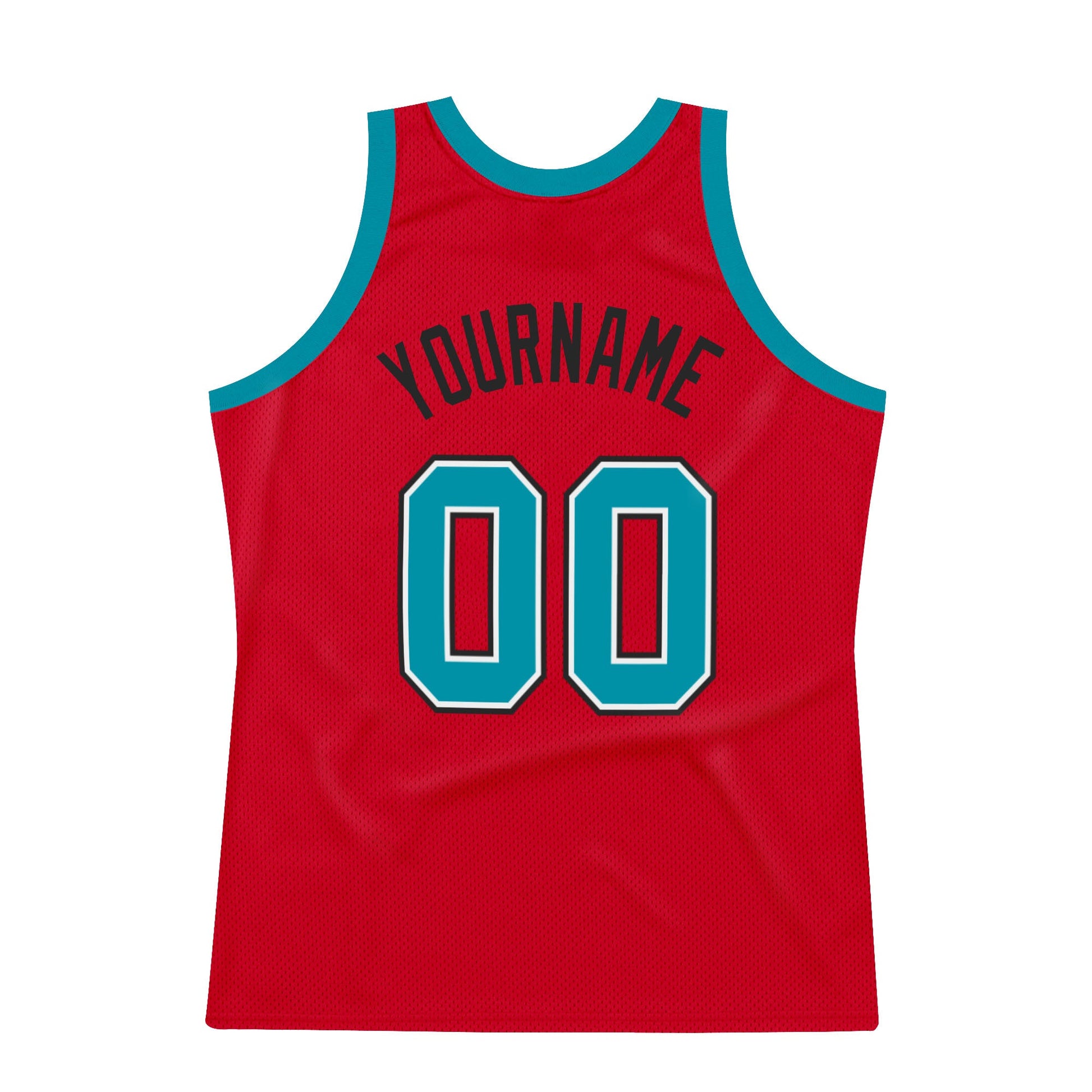 Custom Red Teal-Black Authentic Throwback Basketball Jersey - Sky-Custom