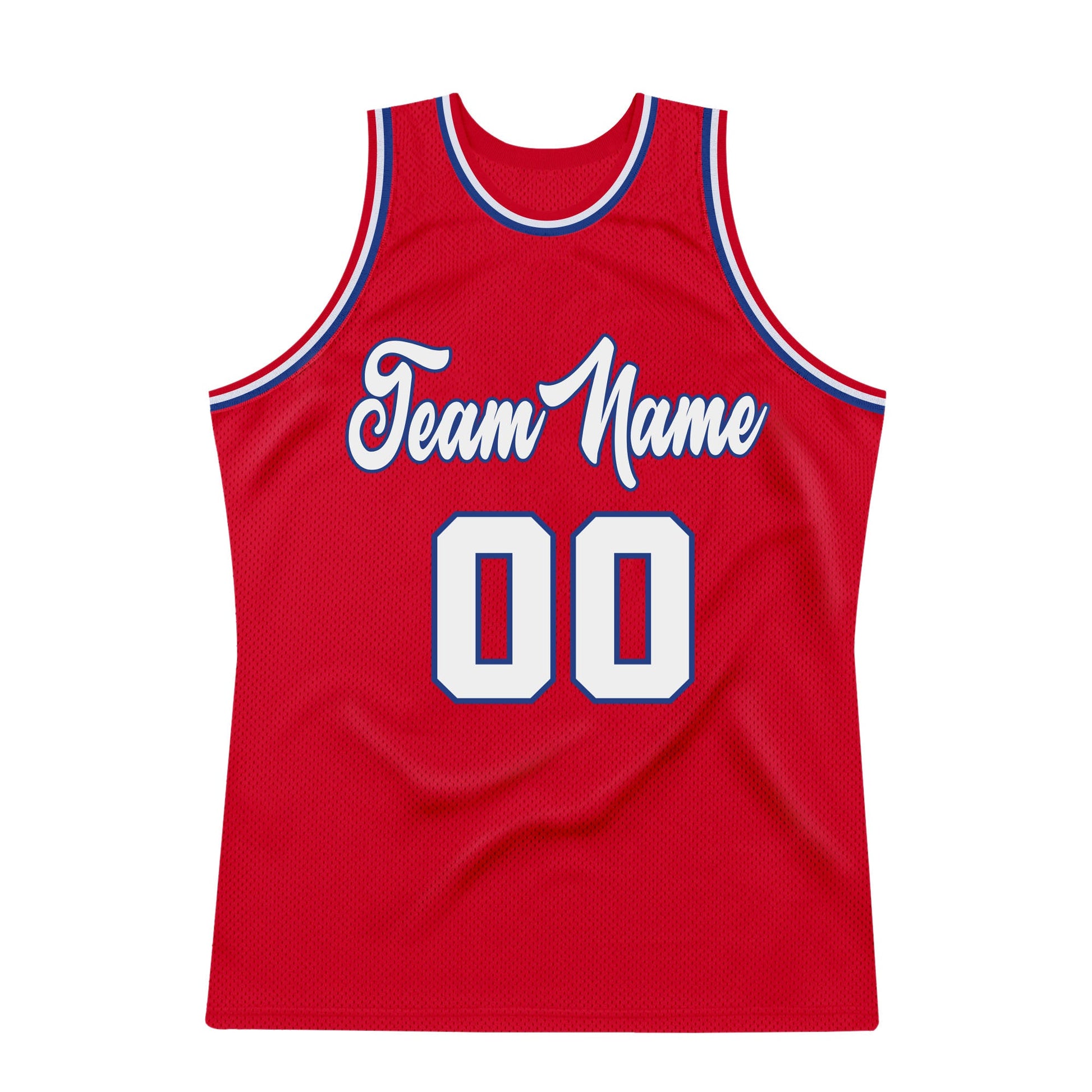 Custom Red White-Royal Authentic Throwback Basketball Jersey - Sky-Custom
