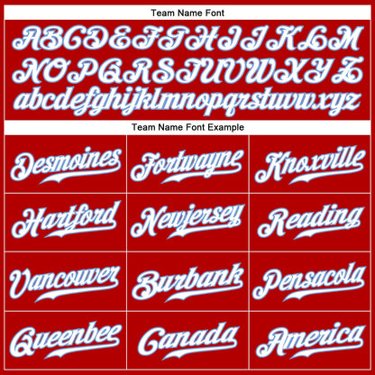 Custom Red White Pinstripe White-Light Blue Authentic Baseball Jersey - Sky-Custom