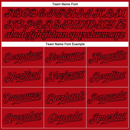 Custom Red Red-Black Authentic Baseball Jersey - Sky-Custom