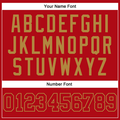 Custom Red Red-Old Gold Authentic Baseball Jersey - Sky-Custom