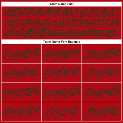 Custom Red Red-Green Authentic Baseball Jersey - Sky-Custom