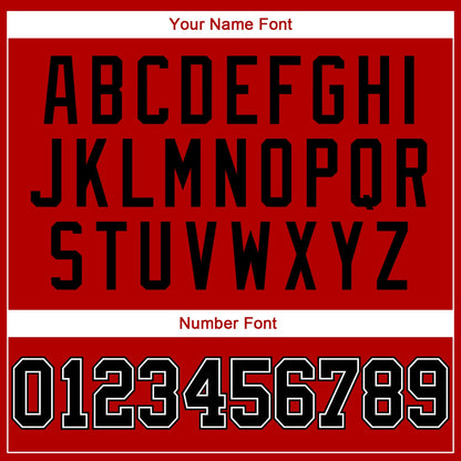 Custom Red Black Pinstripe Black-White Authentic Baseball Jersey - Sky-Custom