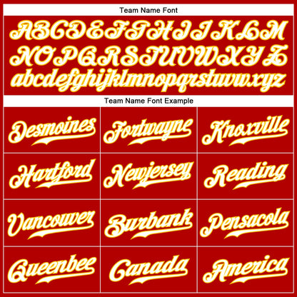 Custom Red Gold Pinstripe White-Gold Authentic Baseball Jersey - Sky-Custom