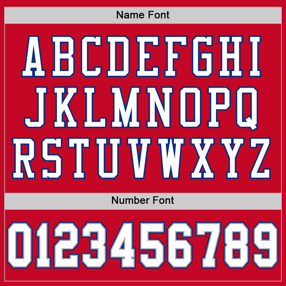 Custom Red White-Royal Mesh Authentic Throwback Football Jersey - Sky-Custom