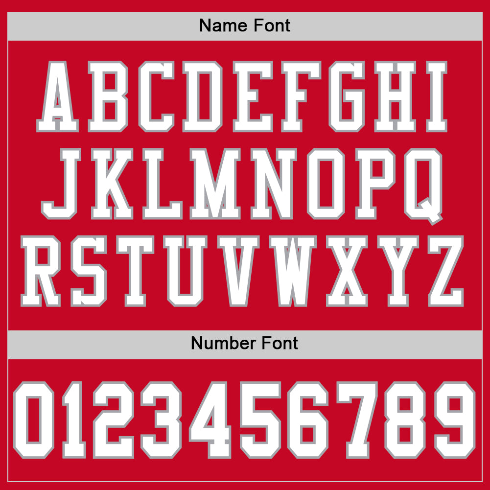 Custom Red White-Gray Mesh Authentic Throwback Football Jersey - Sky-Custom
