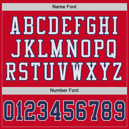 Custom Red Navy-White Mesh Authentic Throwback Football Jersey - Sky-Custom