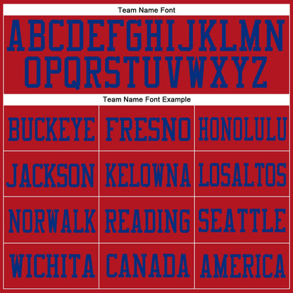 Custom Red Red-Royal Mesh Authentic Football Jersey - Sky-Custom