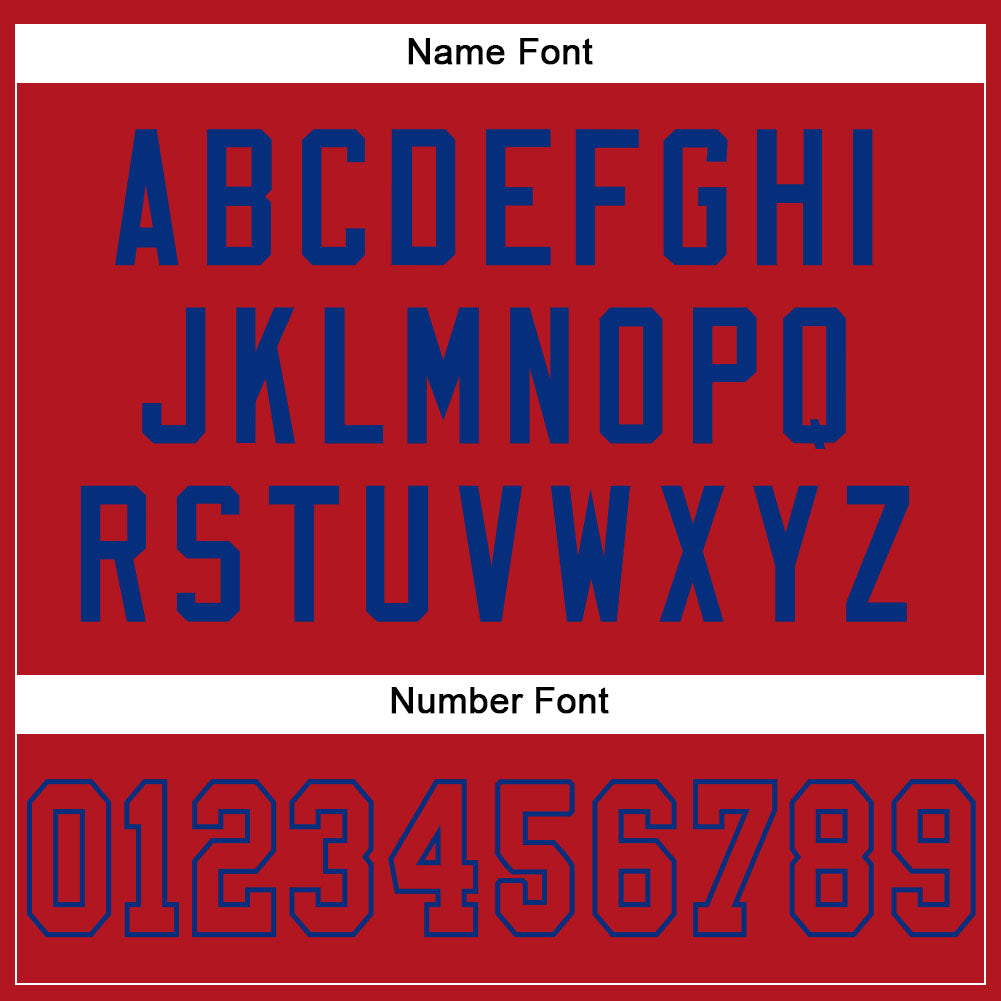 Custom Red Red-Royal Mesh Authentic Football Jersey - Sky-Custom