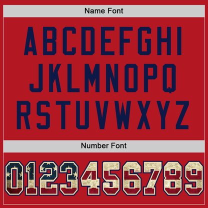 Custom Red Vintage USA Flag-Cream Mesh Authentic Football Jersey - Sky-Custom