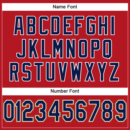 Custom Red Navy-Old Gold Mesh Authentic Football Jersey - Sky-Custom