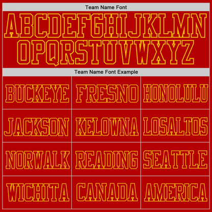 Custom Red Red-Gold Mesh Authentic Football Jersey - Sky-Custom