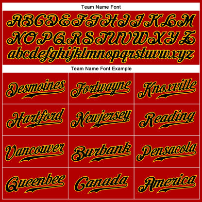 Custom Red Black-Gold Authentic Sleeveless Baseball Jersey - Sky-Custom