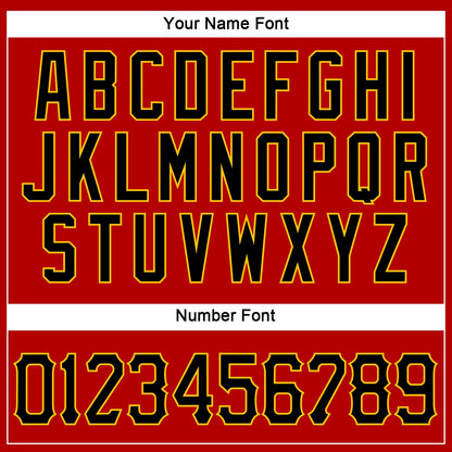 Custom Red Black-Gold Authentic Sleeveless Baseball Jersey - Sky-Custom