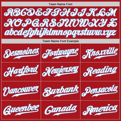 Custom Red White-Light Blue Authentic Baseball Jersey - Sky-Custom