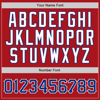 Custom Red White Pinstripe Royal-White Authentic Baseball Jersey - Sky-Custom