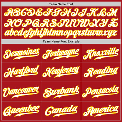 Custom Red Gold Pinstripe White-Gold Authentic Baseball Jersey - Sky-Custom