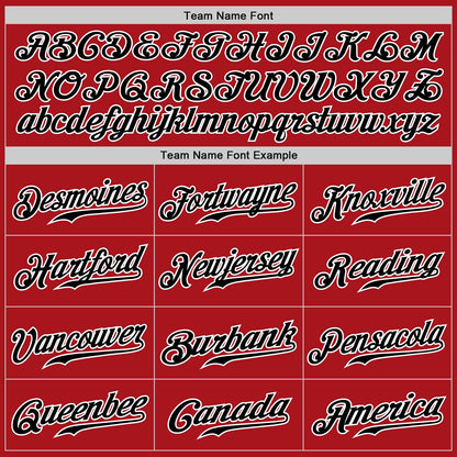 Custom Red Black Pinstripe Black-White Authentic Baseball Jersey - Sky-Custom
