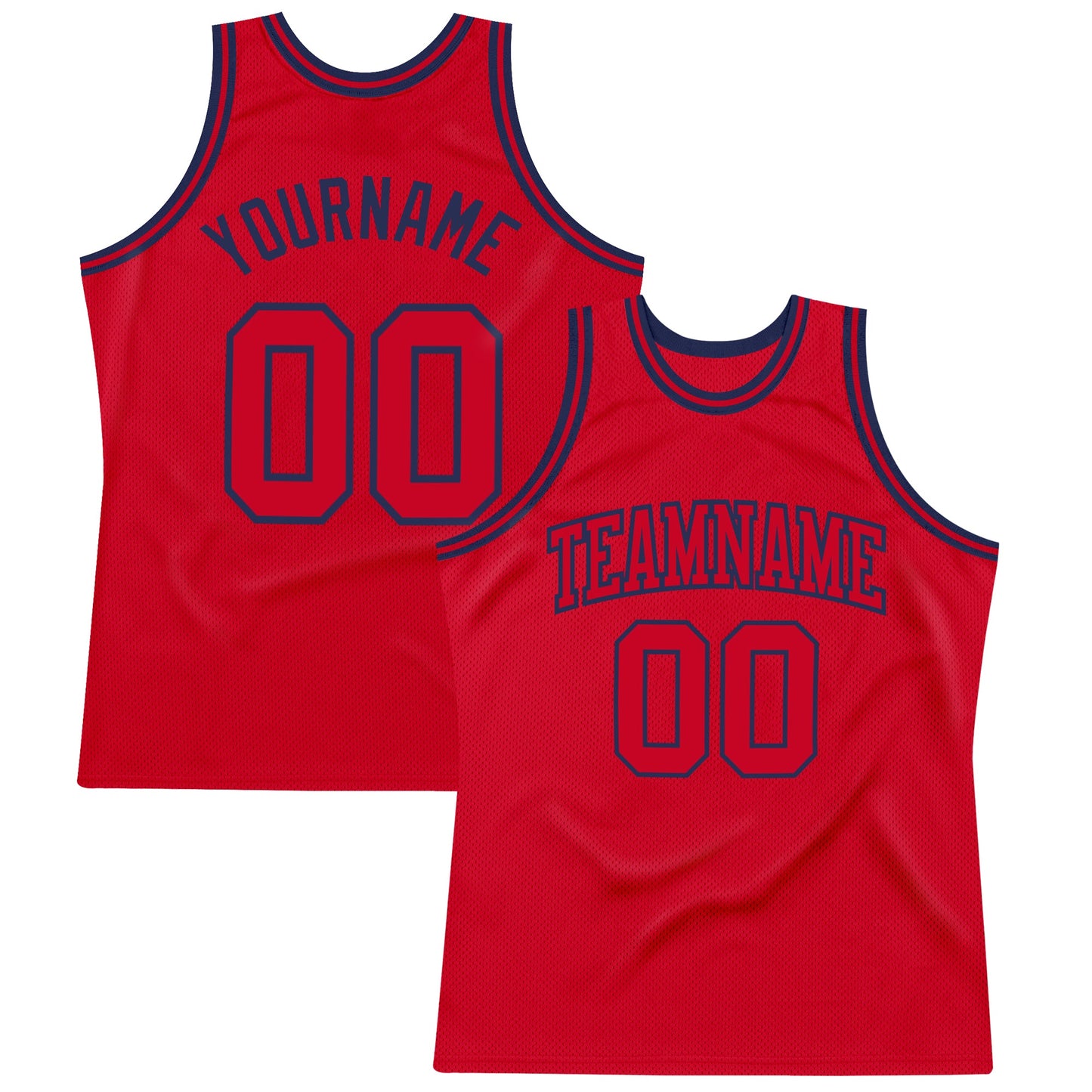 Custom Red Red-Navy Authentic Throwback Basketball Jersey - Sky-Custom