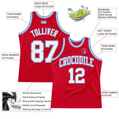 Custom Red White-Light Blue Authentic Throwback Basketball Jersey - Sky-Custom