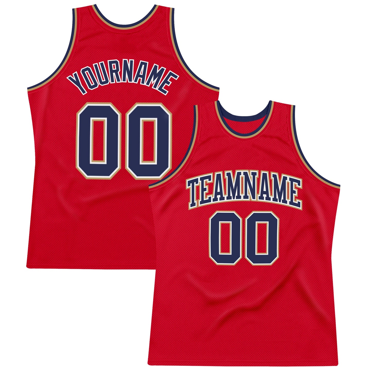 Custom Red Navy-Old Gold Authentic Throwback Basketball Jersey - Sky-Custom