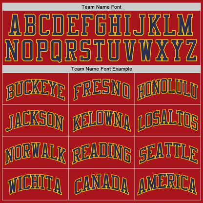 Custom Red Navy-Gold Authentic Throwback Basketball Jersey - Sky-Custom