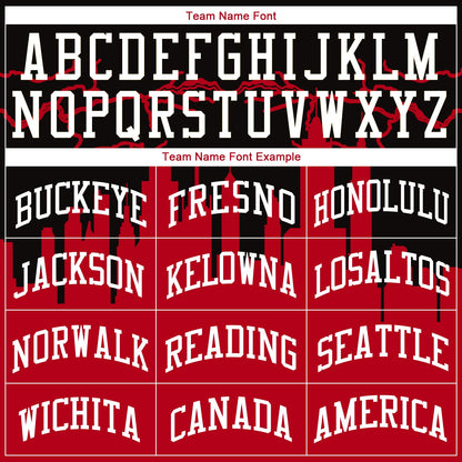 Custom Red White-Black Round Neck Sublimation Basketball Suit Jersey - Sky-Custom