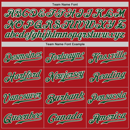 Custom Red Green-White Authentic Baseball Jersey - Sky-Custom