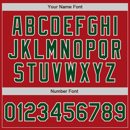 Custom Red Green-White Authentic Baseball Jersey - Sky-Custom