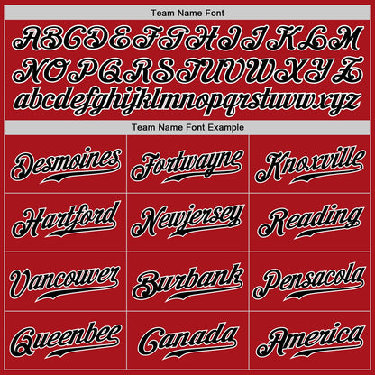 Custom Red Black-White Authentic Baseball Jersey - Sky-Custom