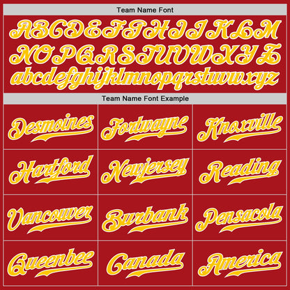 Custom Red Gold-White Authentic Baseball Jersey - Sky-Custom