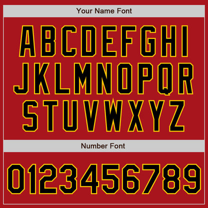 Custom Red Black-Gold Authentic Baseball Jersey - Sky-Custom