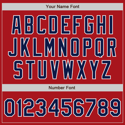 Custom Red White-Navy Authentic Baseball Jersey - Sky-Custom