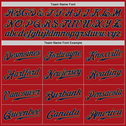 Custom Red Navy-Old Gold Authentic Baseball Jersey - Sky-Custom