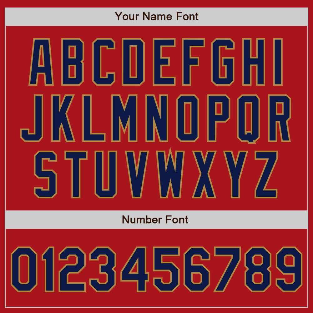 Custom Red Navy-Old Gold Authentic Baseball Jersey - Sky-Custom