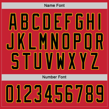 Custom Red Black-Gold Hockey Jersey - Sky-Custom