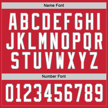 Custom Red White-Gray Hockey Jersey - Sky-Custom
