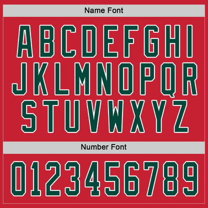 Custom Red Green-White Hockey Jersey - Sky-Custom
