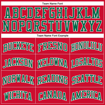 Custom Red Kelly Green-White Authentic Throwback Basketball Jersey - Sky-Custom