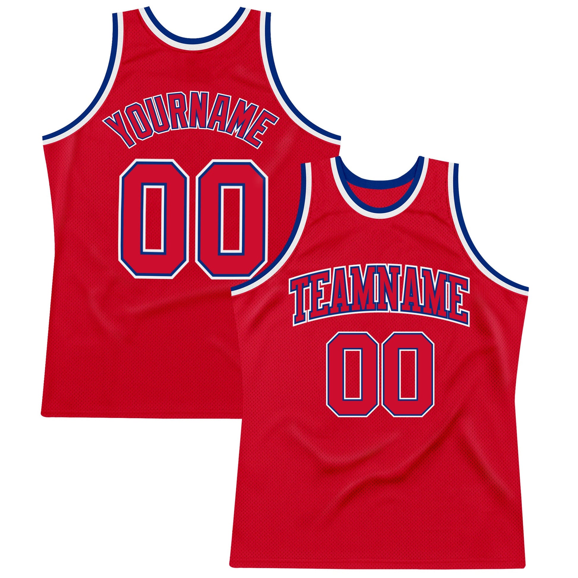 Custom Red Red-Royal Authentic Throwback Basketball Jersey - Sky-Custom