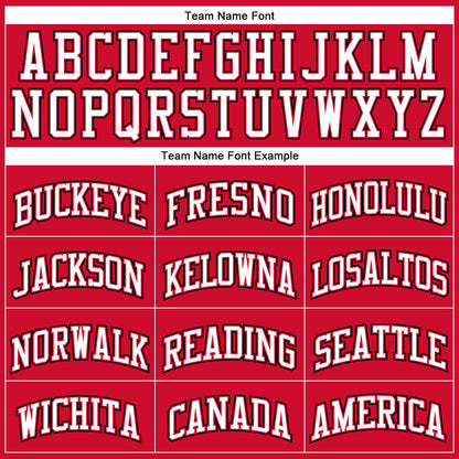 Custom Red White-Black Authentic Throwback Basketball Jersey - Sky-Custom