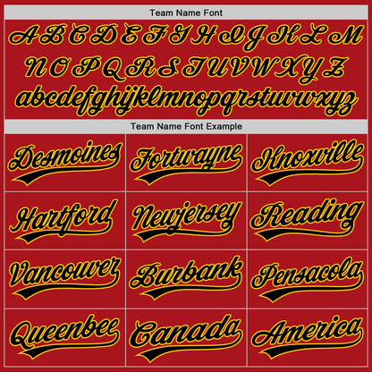 Custom Red Black-Gold Authentic Baseball Jersey - Sky-Custom